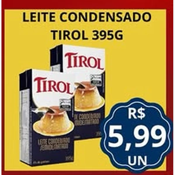 Recorte do encarte de Leite Condensado Tirol 395 g