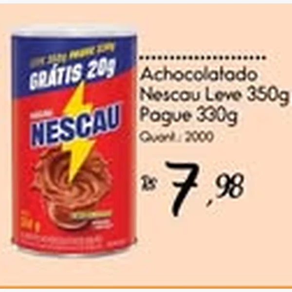 Recorte do encarte de Achocolatado Nescau 330 g