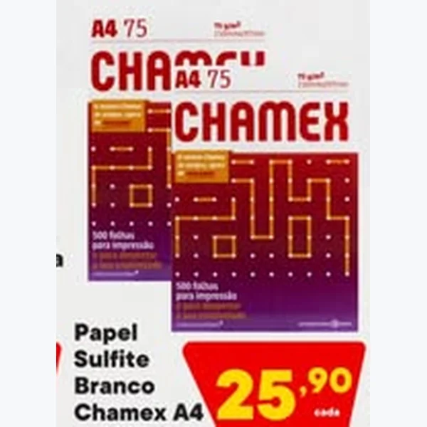 Recorte do encarte de Papel Sulfite Branco A4 Chamex