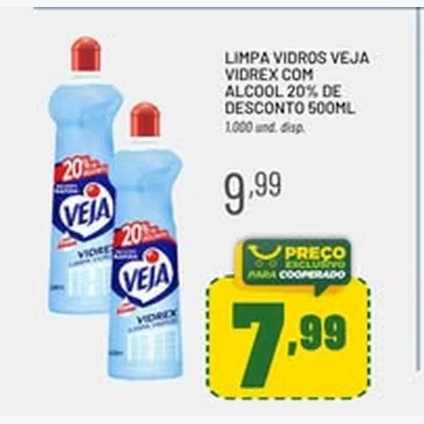 Recorte do encarte de Limpa Vidros com Álcool Veja 500 ml