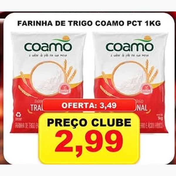 Recorte do encarte de Farinha de Trigo Coamo 1 kg