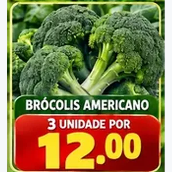 Recorte do encarte de Brócolis Americano