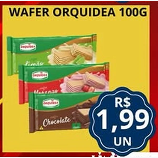 Recorte do encarte de Wafer Orquidea 100 g