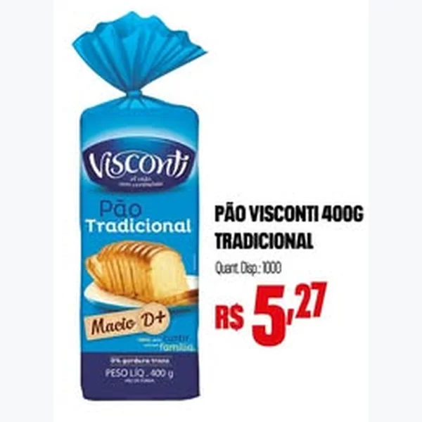 Recorte do encarte de Pão Tradicional Visconti 400 g