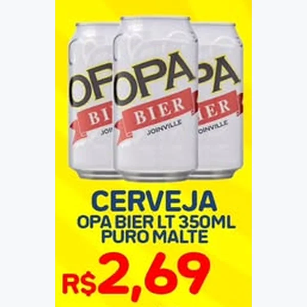 Recorte do encarte de Cerveja Opa Bier Puro Malte 350 ml