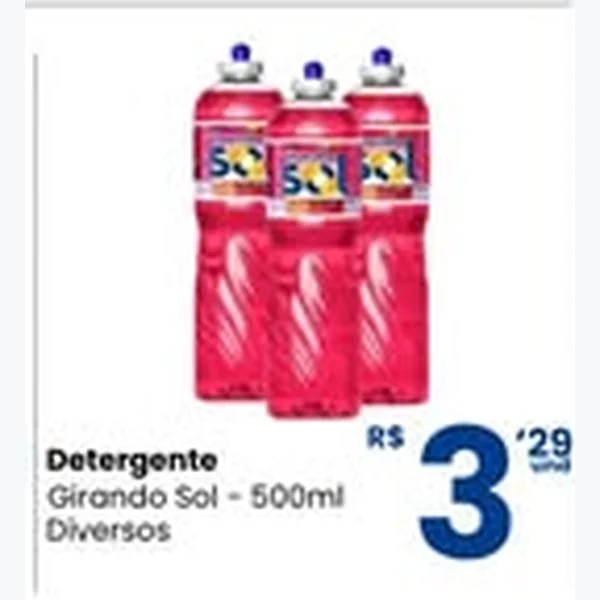 Recorte do encarte de Detergente Girando Sol 500 ml