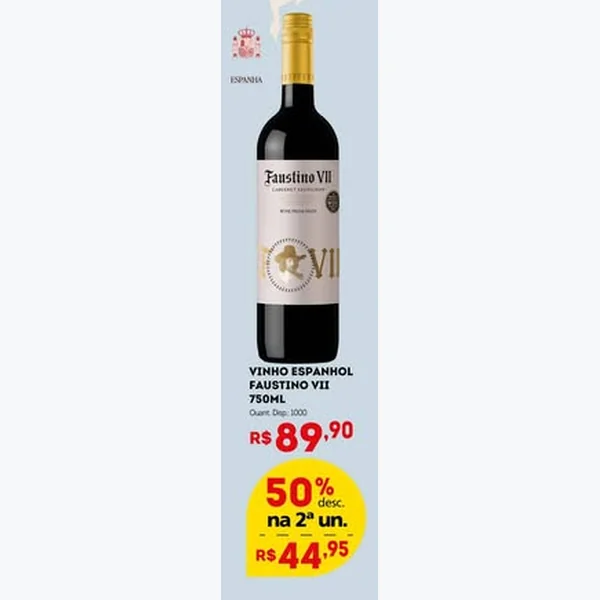 Recorte do encarte de Vinho Faustino VII 750 ml