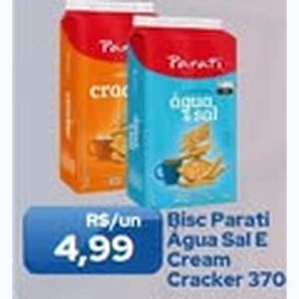 Recorte do encarte de Biscoito Água e Sal Parati 370 g