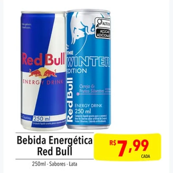 Recorte do encarte de Bebida Energética Red Bull 250 ml