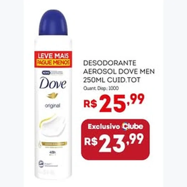 Recorte do encarte de Desodorante Aerosol Dove 250 ml