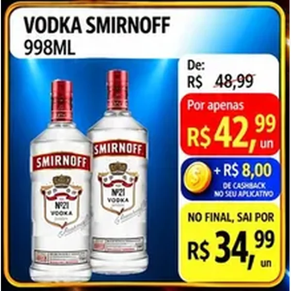 Vodka Smirnoff 998 ml