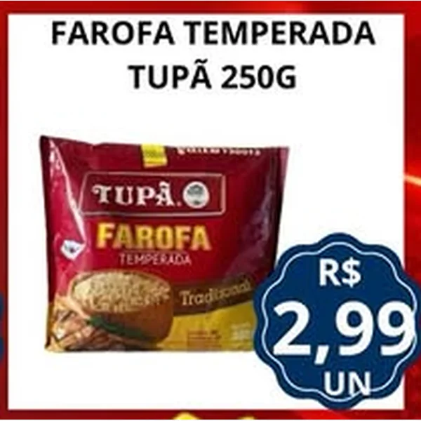 Recorte do encarte de Farofa Temperada Tupã 250 g