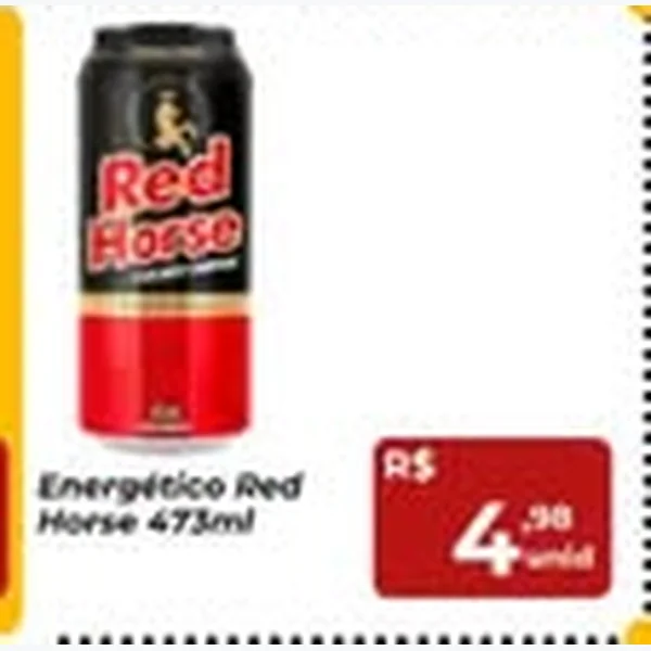 Recorte do encarte de Energético Red Horse 473 ml