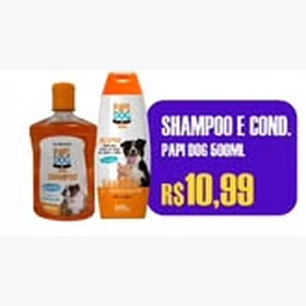 Recorte do encarte de Shampoo e Condicionador Papi Dog 500 ml