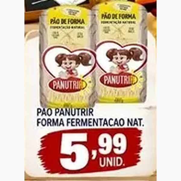 Recorte do encarte de Pão de Forma Fermentação Natural Panutrir