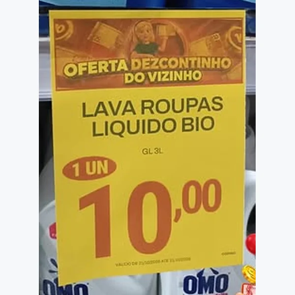 Recorte do encarte de Lava Roupas Líquido Bio 3 L