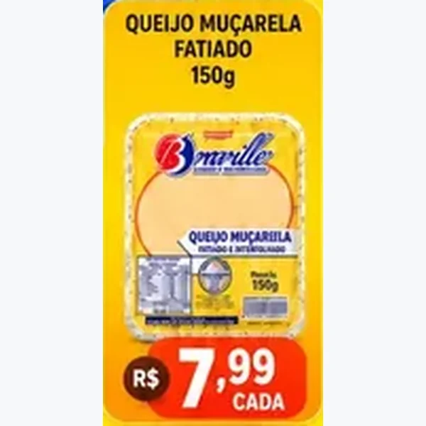 Queijo Muçarela Fatiado Bonville 150 g