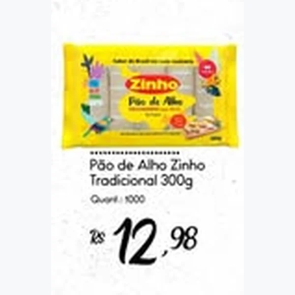 Recorte do encarte de Pão de Alho Tradicional Zinho 300 g