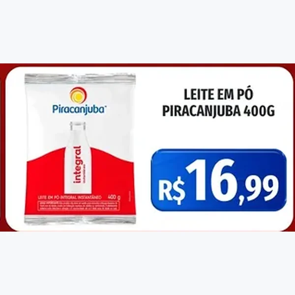 Leite em Pó Integral Piracanjuba 400 g
