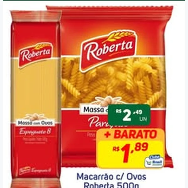 Recorte do encarte de Massa com Ovos Espaguete Roberta 500 g