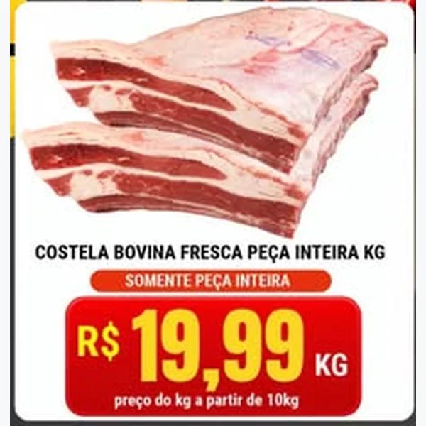 Costela Bovina Fresca Peça Inteira
