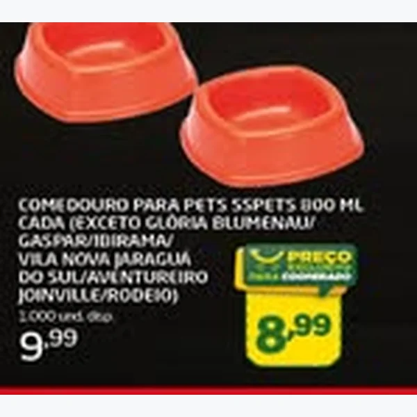 Recorte do encarte de Comedouro para Pets Sspets 800 ml