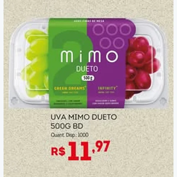 Recorte do encarte de Uva Dueto Mimo 500 g
