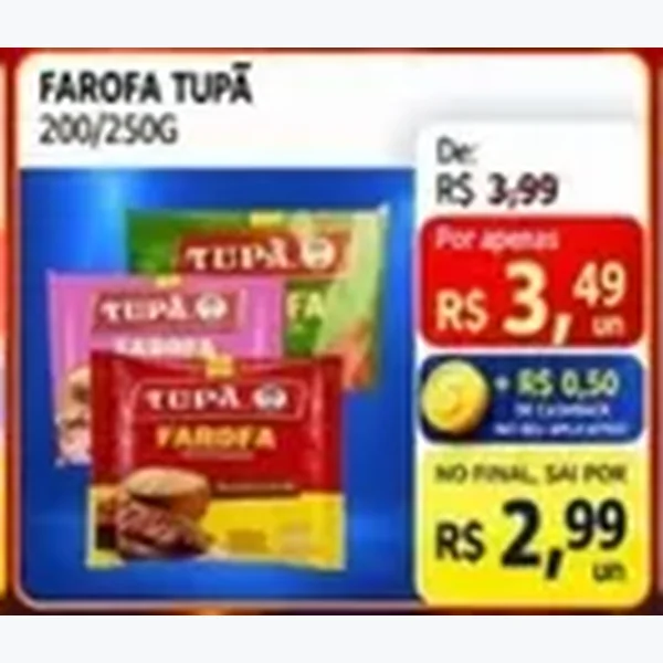 Recorte do encarte de Farofa Tupã 250 g