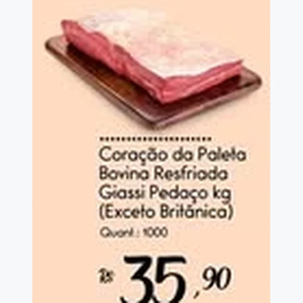 Recorte do encarte de Coração da Paleta Bovina Resfriada Giassi