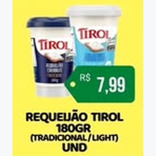 Recorte do encarte de Requeijão Light Tirol 180 g