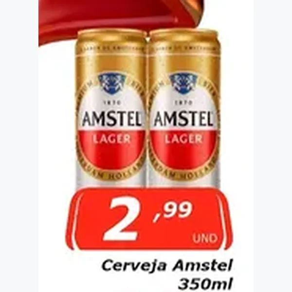 Recorte do encarte de Cerveja Amstel 350 ml