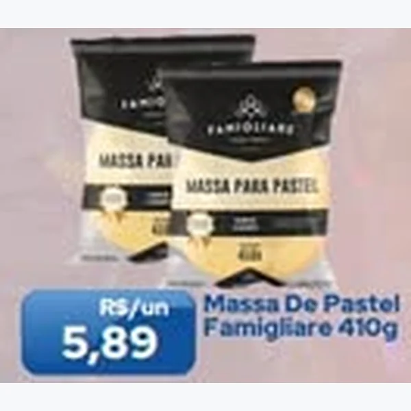 Recorte do encarte de Massa de Pastel Famigliare 410 g
