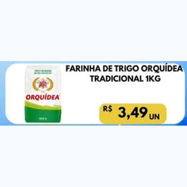 Recorte do encarte de Farinha de Trigo Tradicional Orquídea 1 kg