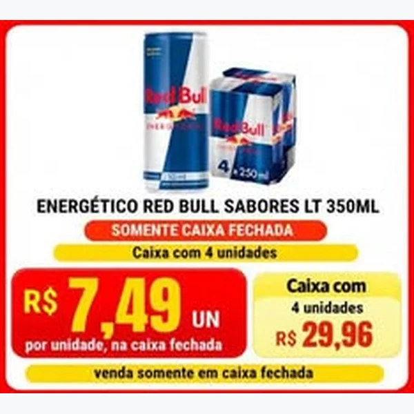 Energético Sabores Red Bull 350 ml