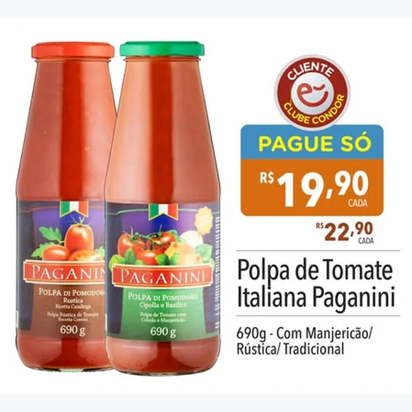 Polpa de Tomate Italiana Tradicional Paganini 690 g