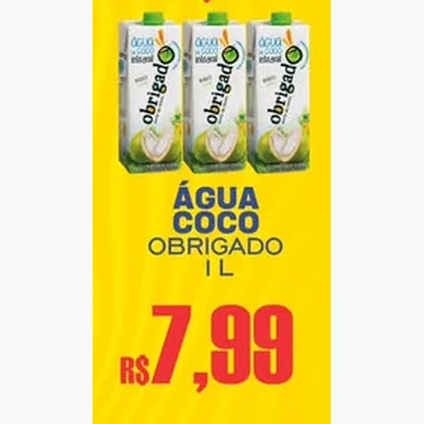 Recorte do encarte de Água de Coco Obrigado 1 L
