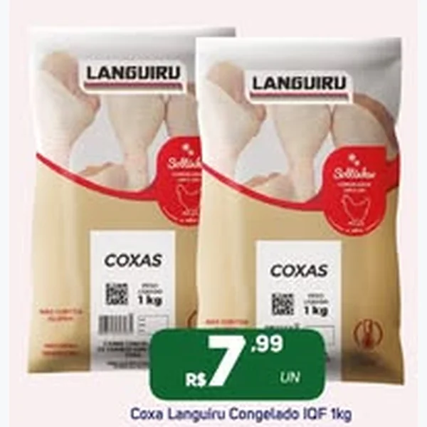 Recorte do encarte de Coxas Congelado Iqf Languiru 1 kg