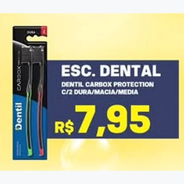Recorte do encarte de Escova Dental Carbox Protection Dentil 2 un