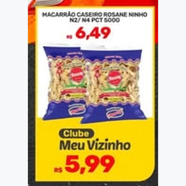 Recorte do encarte de Macarrão Caseiro Ninho Rosane 500 g