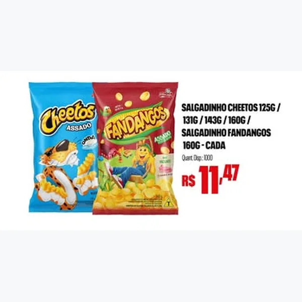 Recorte do encarte de Salgadinho Cheetos