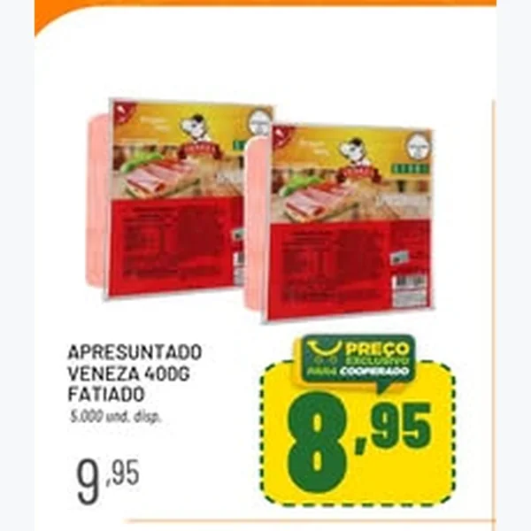 Recorte do encarte de Apresuntado Fatiado Veneza 400 g