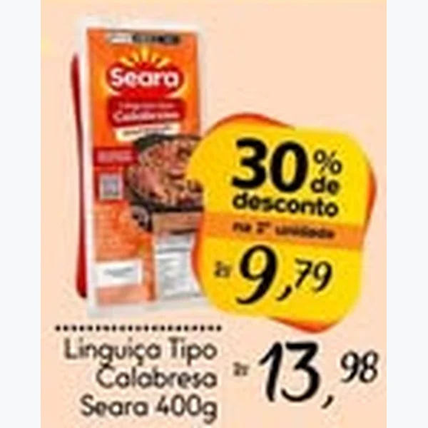 Recorte do encarte de Linguiça Tipo Calabresa Seara 400 g