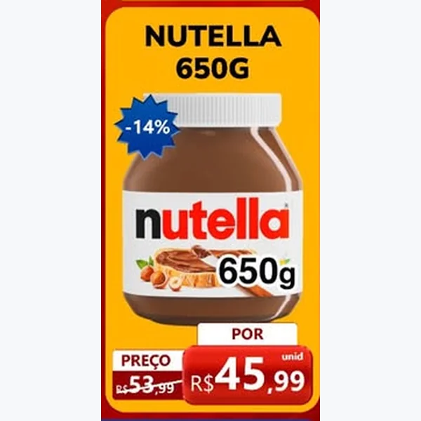 Recorte do encarte de Creme de Avelã Nutella 650 g