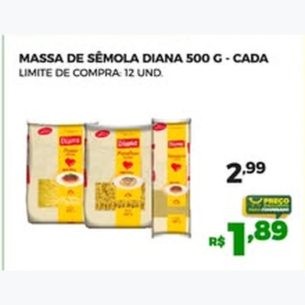 Massa de Sêmola Diana 500 g