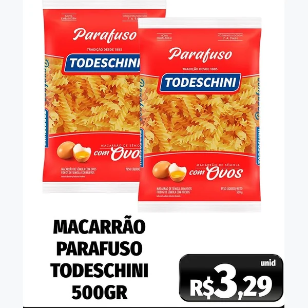 Macarrão Parafuso com Ovos Todeschini 500 g