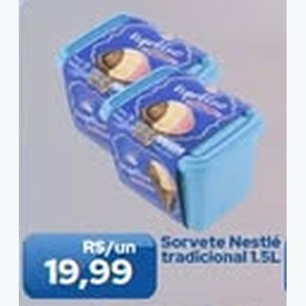 Recorte do encarte de Sorvete Tradicional Nestlé 1,5 L
