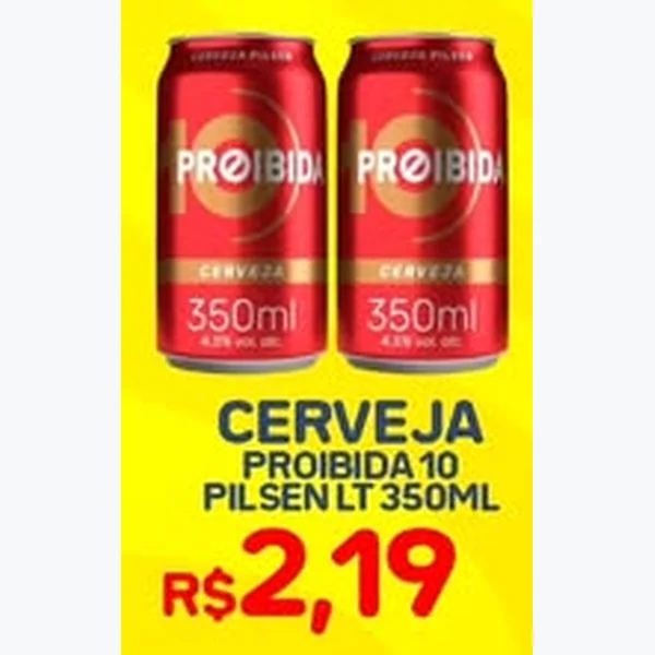 Recorte do encarte de Cerveja Pilsen Proibida 350 ml
