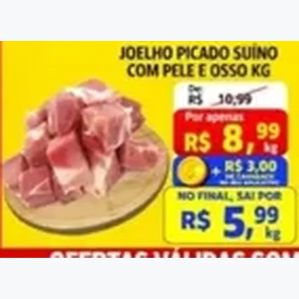 Recorte do encarte de Joelho Picado Suíno com Pele e Osso