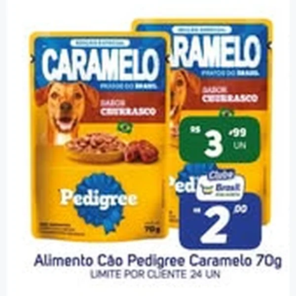 Recorte do encarte de Alimento para Cão Pedigree 70 g