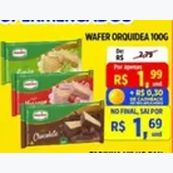 Recorte do encarte de Wafer Orquidea 100 g